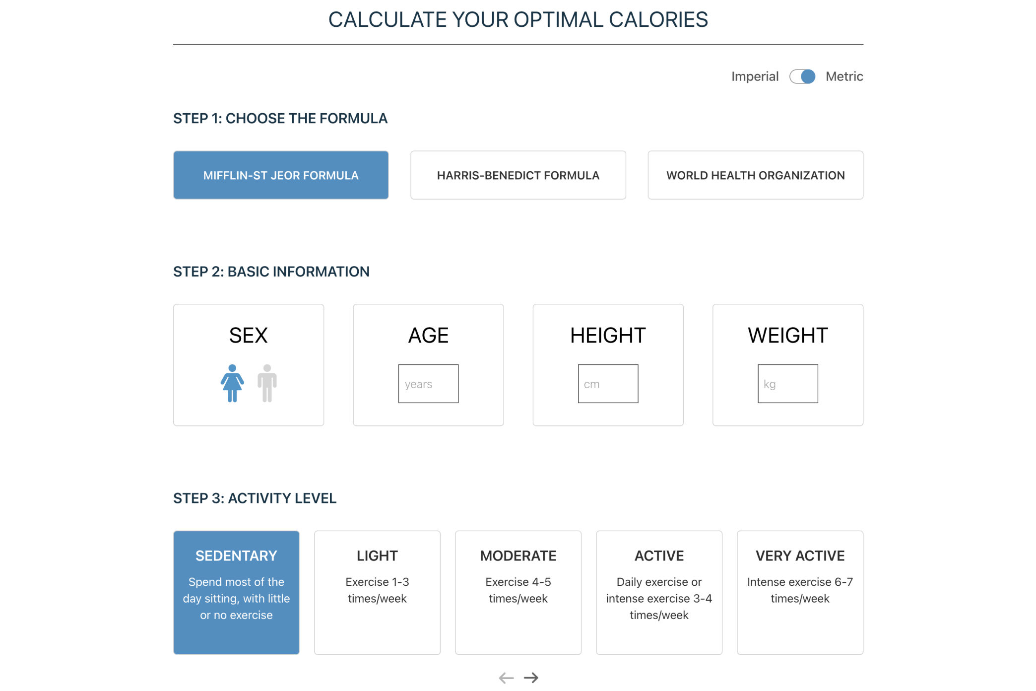 mfp calorie calculator