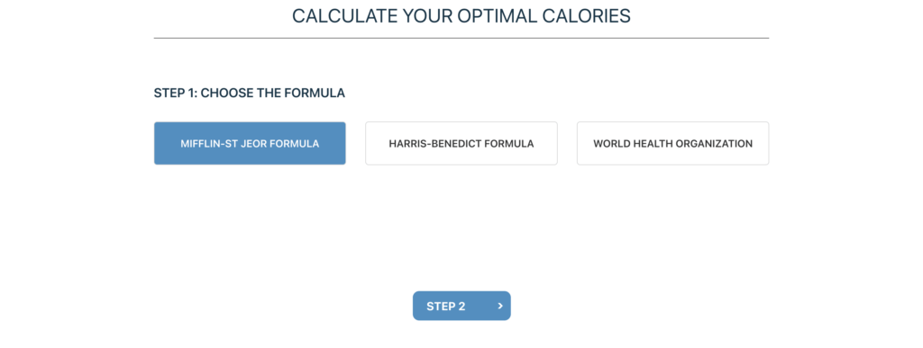 WP Calorie Calculator Pro - Formula Selection