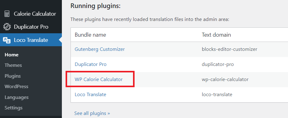 Loco Translate - Plugins list