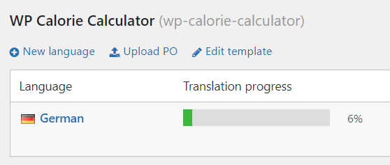 Translation progress bar