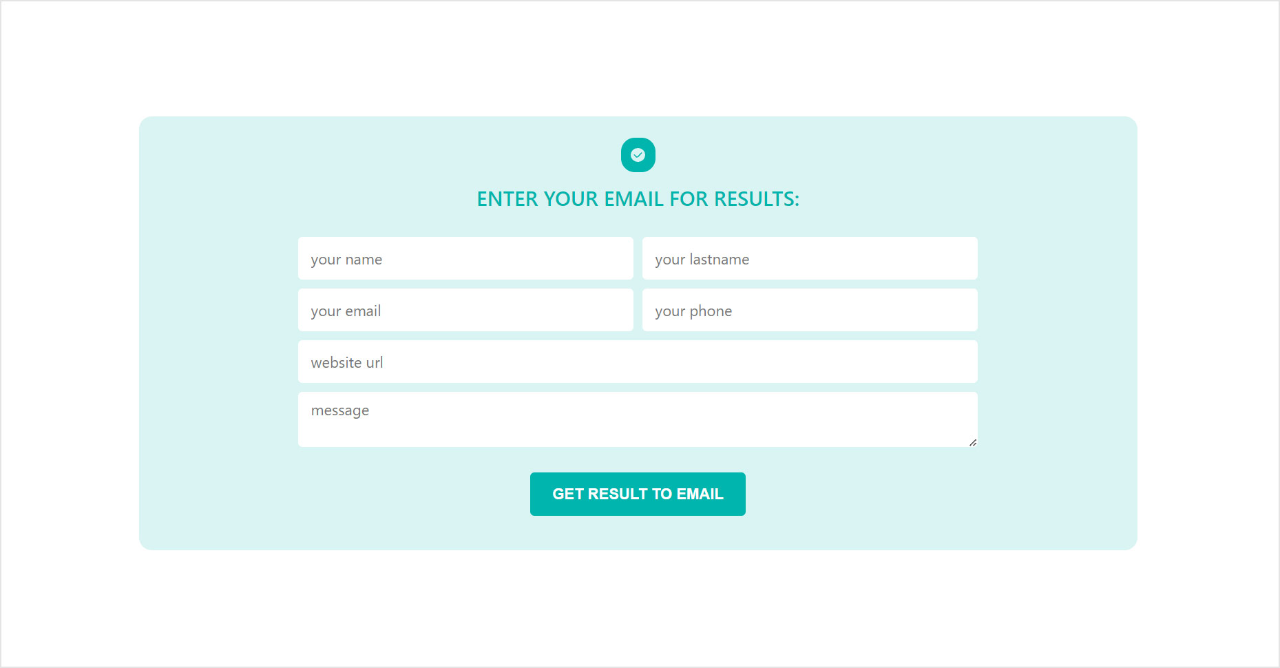 select send to email for users to receive the results via email