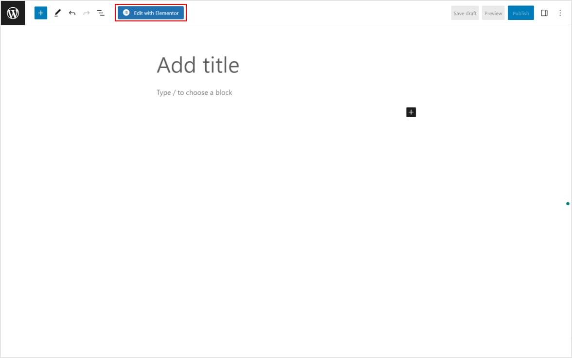 Navigate to the page where you intend to position the calculator and select the "Edit with Elementor" button located in the upper panel.